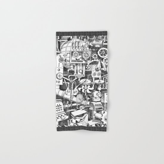 DINNER TIME FOR THE ROBOT Hand & Bath Towel