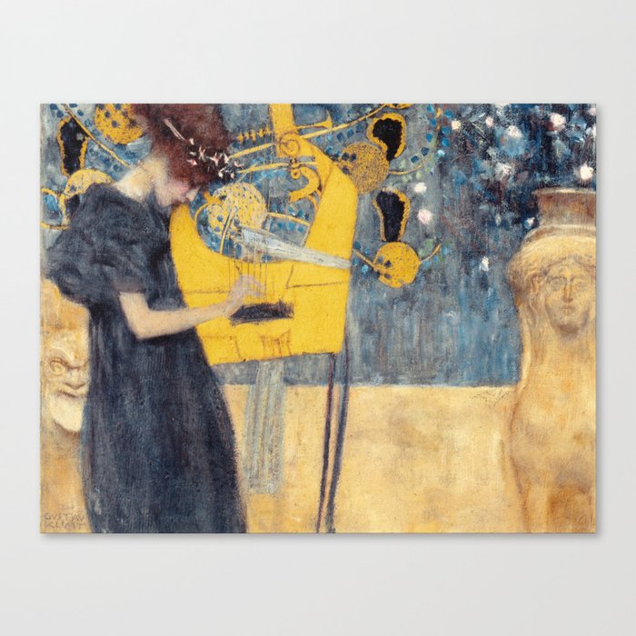 Gustav Klimt - Music Canvas Print
