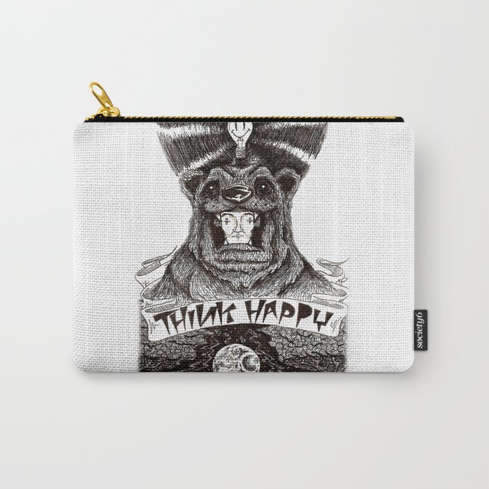 'Think Happy Bear' Carry-All Pouch
