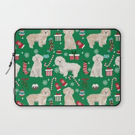 Cockapoo dog breed christmas holiday pet portrait pattern gifts Laptop Sleeve
