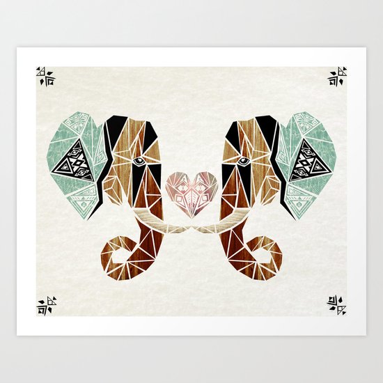 elephant love Art Print
