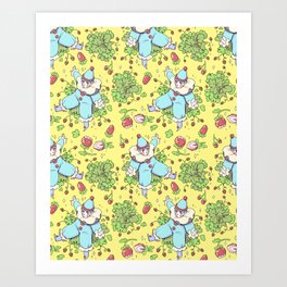 Strawberry Clowns | clowncore pattern | cute clown phone case | Kidcore Art Print
