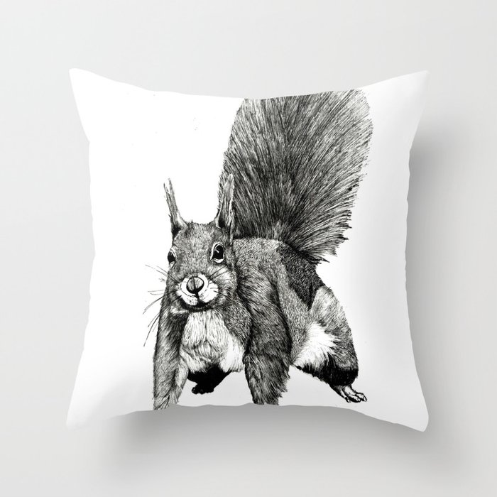 Pesky Squirrel Throw Pillow