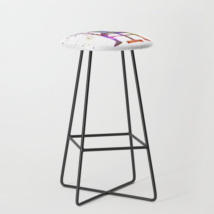 Fitness in watercolor Bar Stool