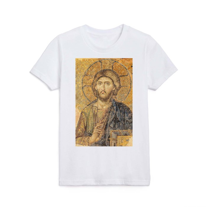 Jesus Christ medieval mosaic Kids T Shirt