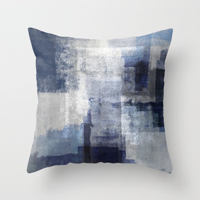 Surfaces 7 | Blue on Gray Throw Pillow