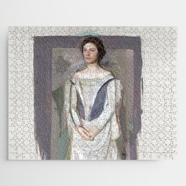 Beautiful woman in white - Abbott Anderson Thayer Jigsaw Puzzle