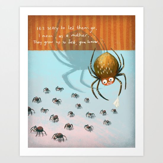 Scared spider Art Print