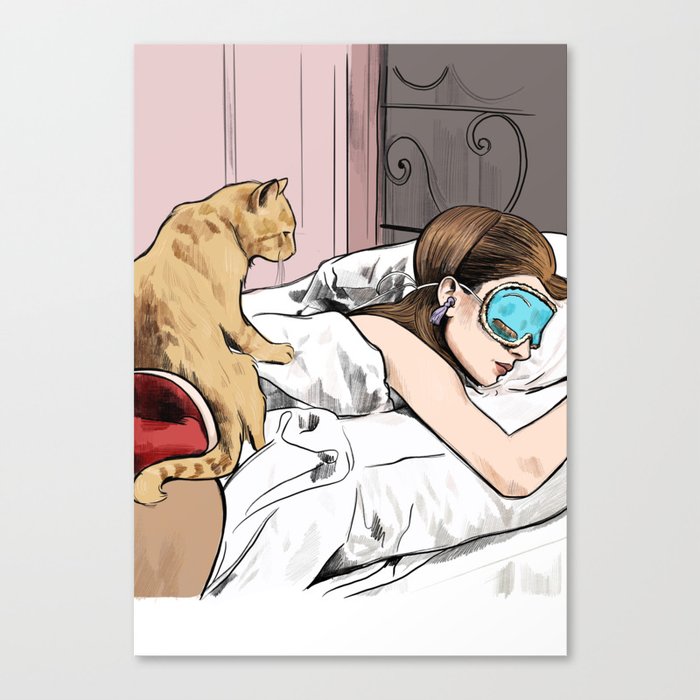 Holly Golightly the cat with no name - Audrey Hepburn in Breakfast at Tiffany's Canvas Print