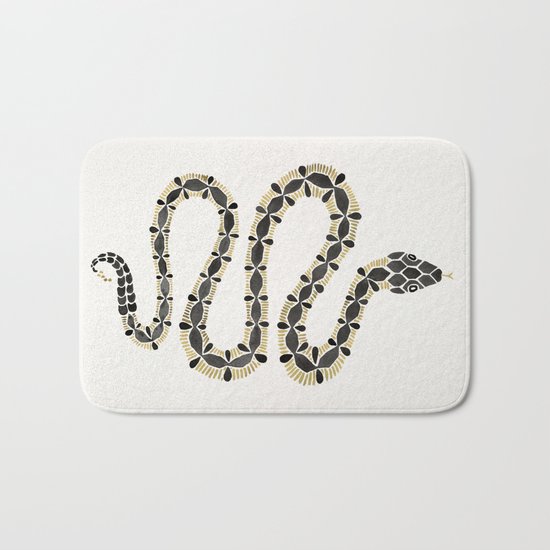 Serpent – Black & Gold Bath Mat