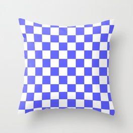 Checkered (Blue & White Pattern) Throw Pillow