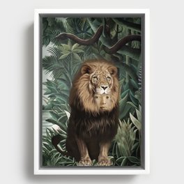 Portrait of a lion Framed Canvas