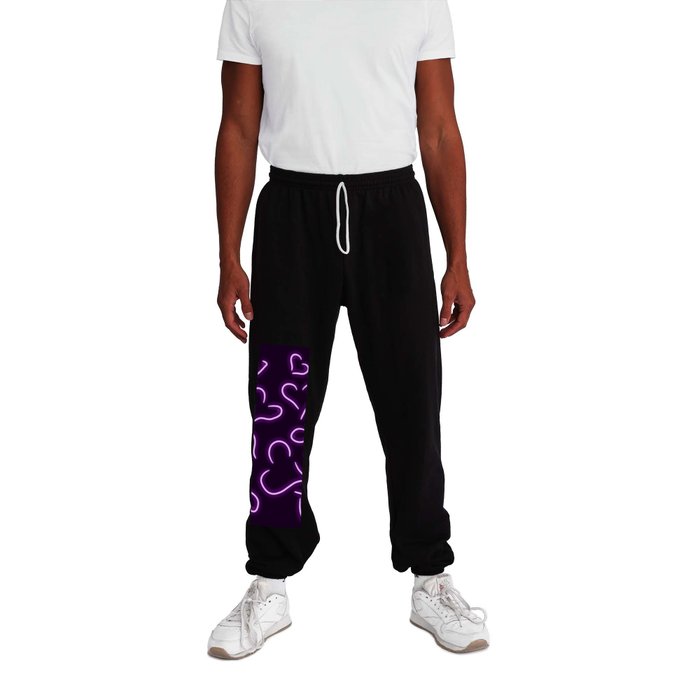 Neon Hearts Purple Sweatpants