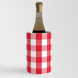 Gingham Plaid Pattern (red/white) Wine Chiller