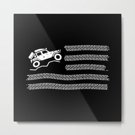 American Off Road 4x4 Overland Flag Metal Print | Recovery, Flag, Sport, Sahara, Truck, Outdoor, Offroader, Desert, 4X4, Tire 
