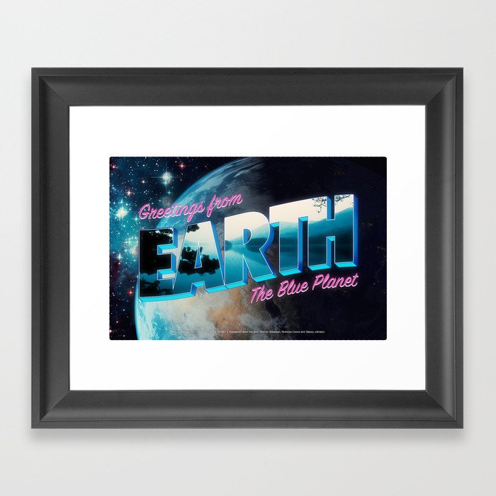 Greetings from Earth, The Blue Planet Framed Art Print