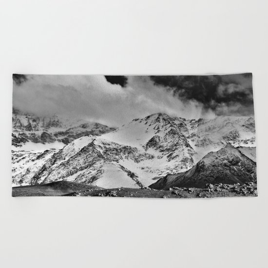 "Wild mountains". Wilderness. Into the storm Beach Towel