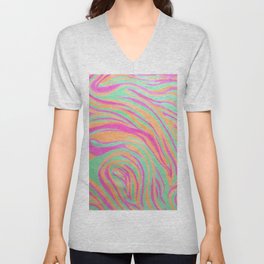 Neon Marble V Neck T Shirt