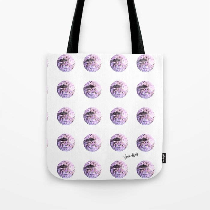 Disco ball pink- white/transparent background Tote Bag