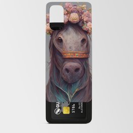 Horse with Flower Crown Portrait Android Card Case