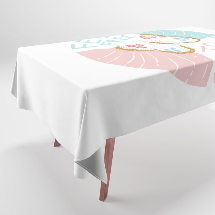 White Butterfly in Circle - Feel Free To Change Tablecloth