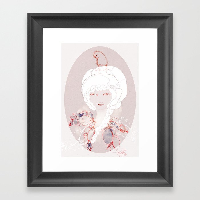 Portrait with Chick Framed Art Print