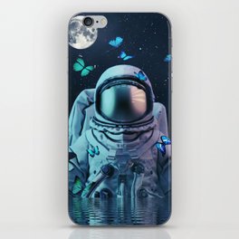 Astronaut and Butterflies iPhone Skin