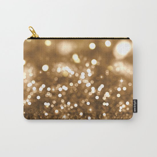 Golden Christmas Glitter Carry-All Pouch