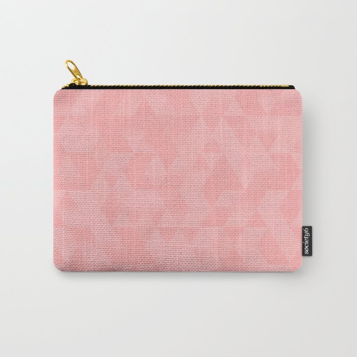 Pastel Millennial Pink Geometric Pattern Carry-All Pouch