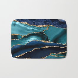 Ocean Blue Mermaid Marble Bath Mat