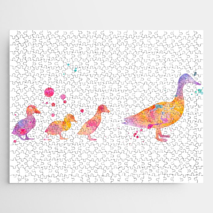 Ducklings Watercolor Painting Jigsaw Puzzle