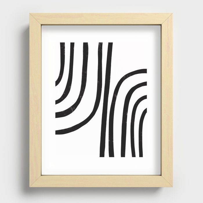 Monochrome Lines Recessed Framed Print