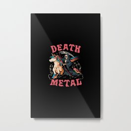 Death Metal - Cute Evil Skull Unicorn Gift Metal Print | Skull, Macabre, Cute, Skeleton, Dark, Metal, Unicorn, Deathmetal, Rainbow, Death 