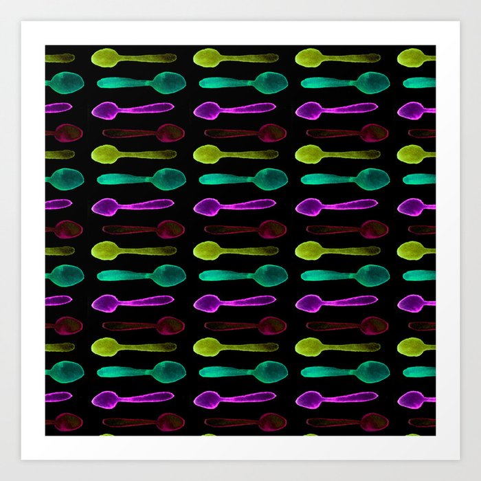 Colorful X-ray Spoons! Art Print
