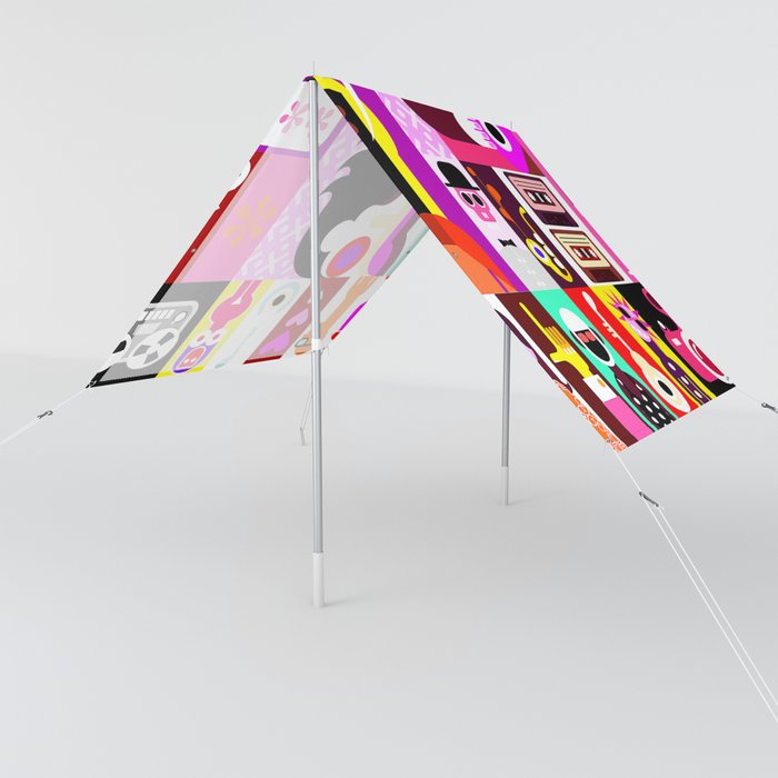 Pop Art Illustration 2 Sun Shade