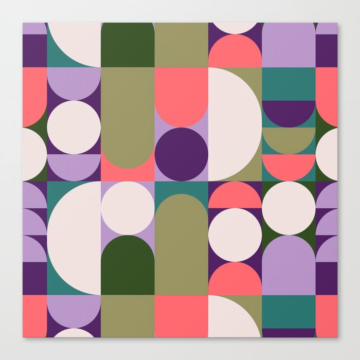 Retro Geometric Pattern 2 Canvas Print