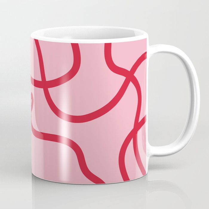 Abstract Lines pink and red Coffee Mug