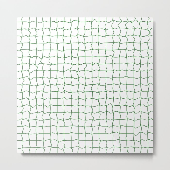 Green minimal geometrical liquid square pattern Metal Print