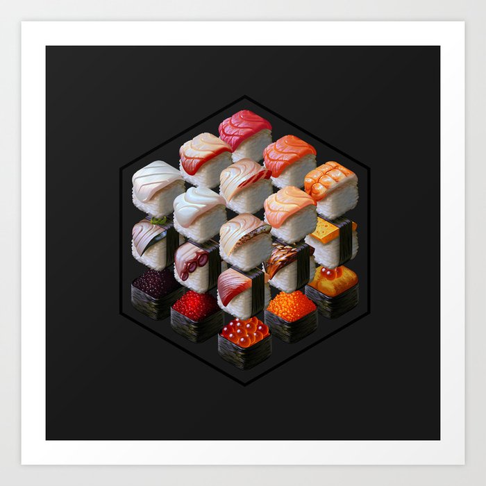 Sushi Cubed Art Print