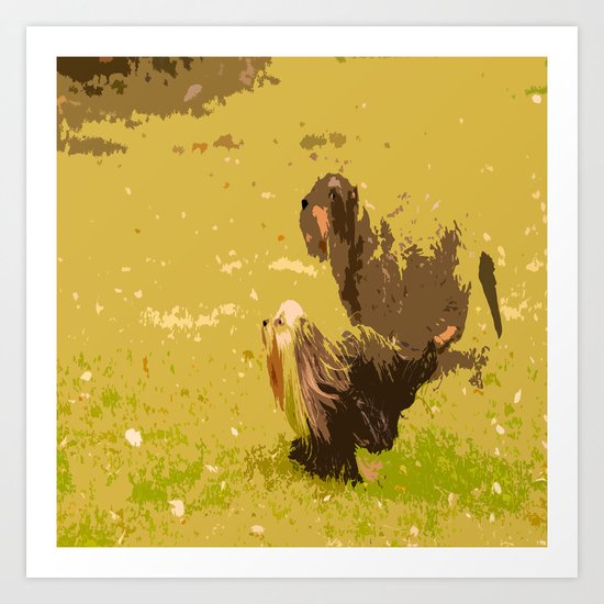 Dog's Running Race Art Print