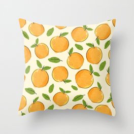 Tangerine Abstract Throw Pillow