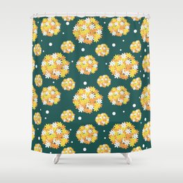 Floral Pattern Bright Petals Shower Curtain