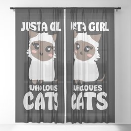 Just A Girl Who Loves Cats Sheer Curtain