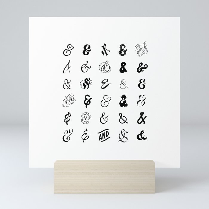 Thirty Ampersands – White Mini Art Print