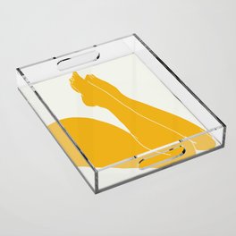 Nude in yellow 3 Acrylic Tray