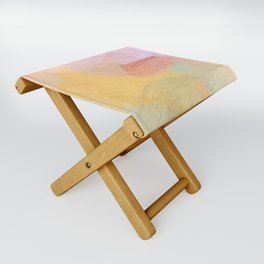 abstract splatter brush stroke painting texture background in pink yellow Folding Stool