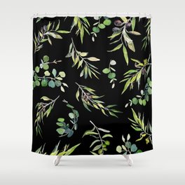 Eucalyptus and Olive Pattern  Shower Curtain