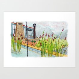 House by the mountains Art Print