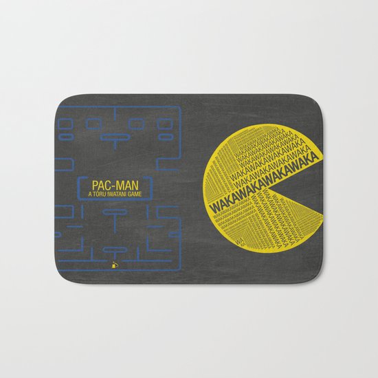 Pac-Man Typography Bath Mat