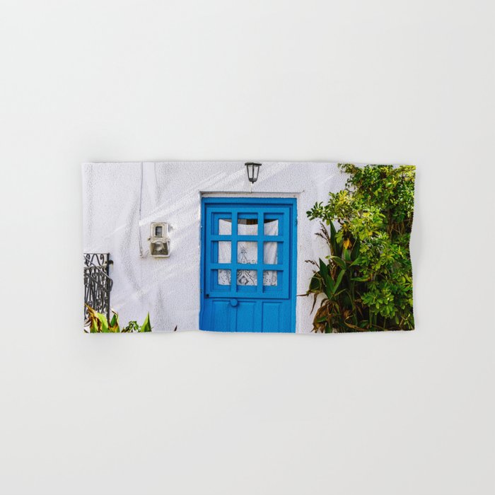 The Blue Greek Door | Mediterranean Travel Photography Fine Art  Hand & Bath Towel